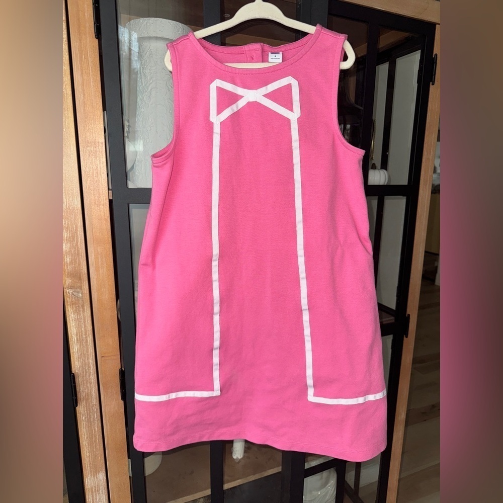 Janie & Jack bow shift dress embroidered sleeveless girls berry barbie appliqué